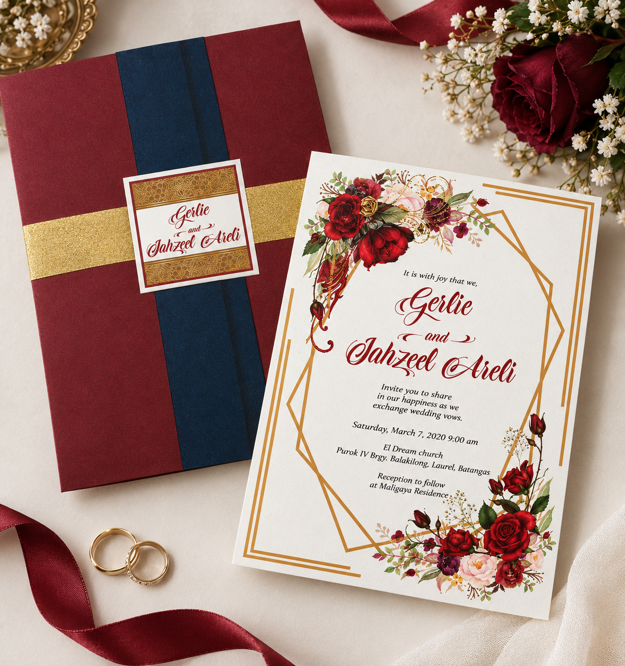 Elegant wedding invitation design